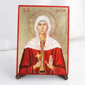Icon Of SAINT MARTYR CHRISTINA, Christian Icons, Handmade Orthodox Icon Of Saint Christina, Home Decor, Wood Icons 6.7x9 inch