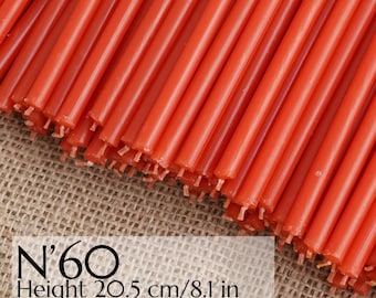 10 - 100 szt. świec rytualnych, świec woskowych, czerwonych świec N60, świec prawosławnych woskowych do modlitwy, rytualnych świec, świec kościelnych, dekoracji domu