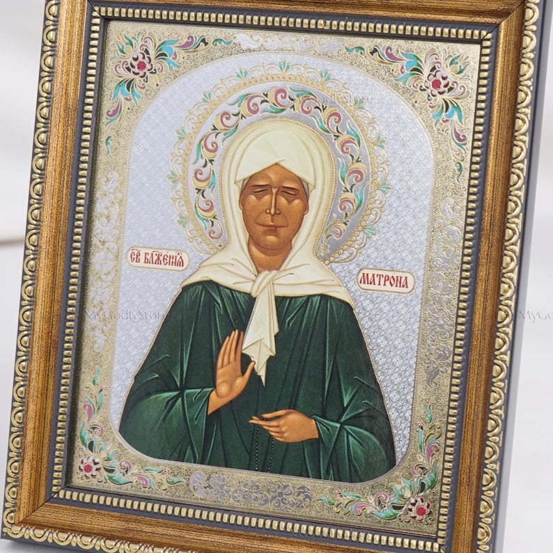 Saint MATRONA Icon, Personalized Icon, Orthodox Handmade Icon Of Saint Matrona, Christian Icons, Byzantine Icons, 11x13 Icon image 5