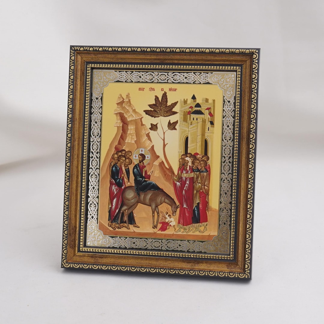 ENTRY INTO JERUSALEM Icon, Personalized Icon, Orthodox Handmade Icon of ...