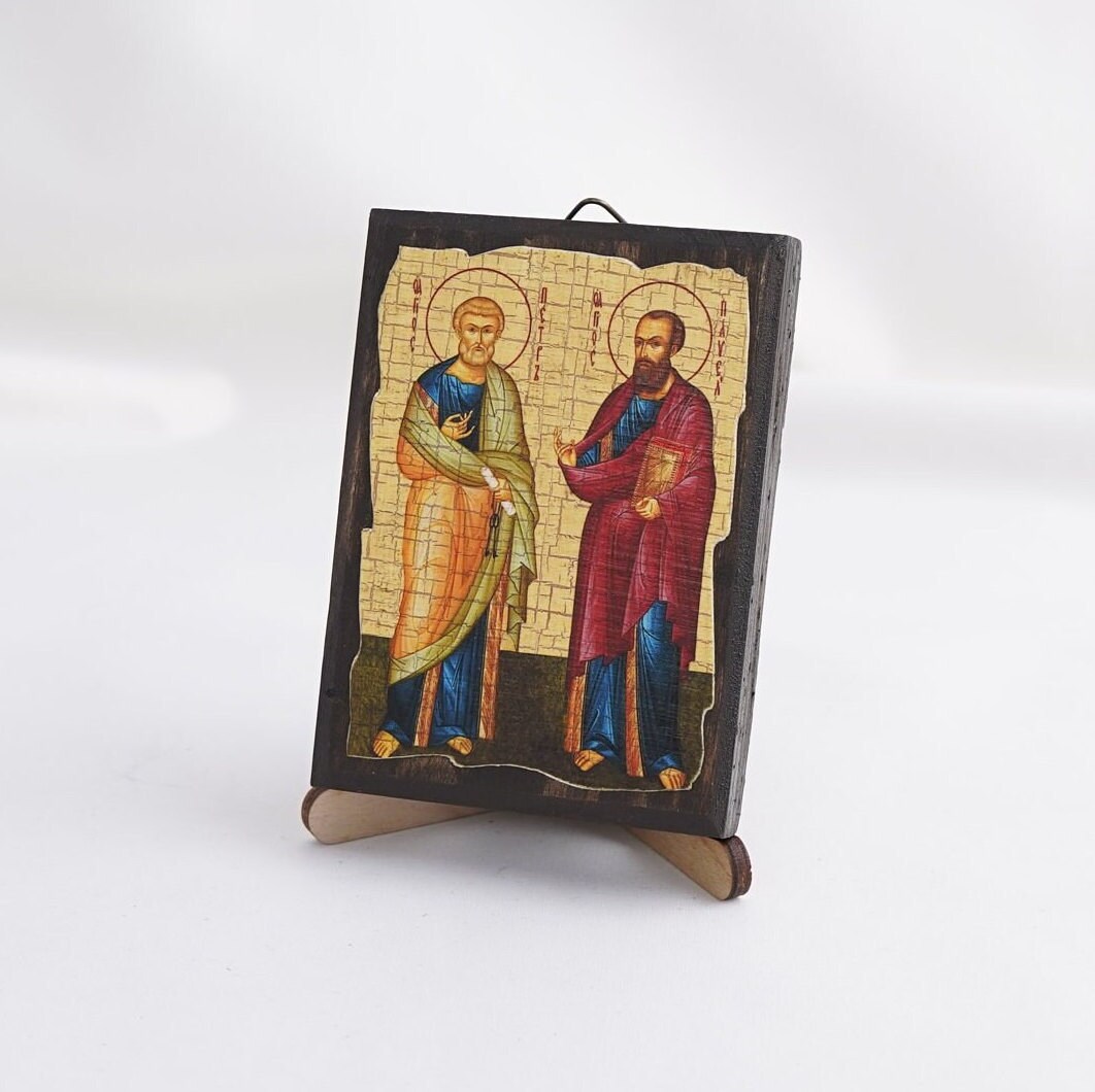 The Icon of SAINTS PETER and PAUL, Christian Icons, Handmade Greek ...