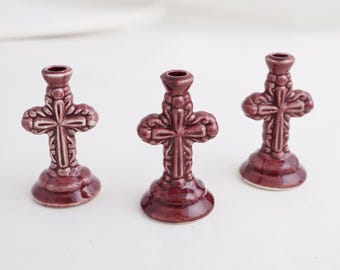 Red Ceramic Candle Holder, Mini Candle Holder, Ceramic Candle Holder Art Deco, Thin Taper Candle Holder, Candle Holders Thin Candles