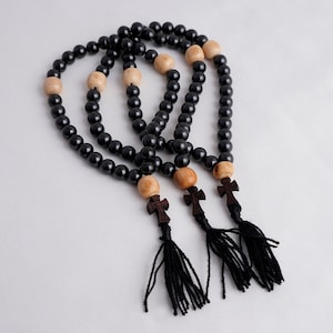 Orthodox Prayer Rope, Rosary, Komboskini, 30 Beads, Wood Cross, Christian Rosary, Christian Jewelry, Christian Gift, Beaded Stone Rope