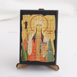 Icon Of SAINT NINA, Christian Icons, Handmade Greek Orthodox Icon Of Saint Nino, Religious Home Decor, Wood Icons