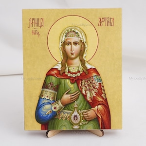 Icon Of SAINT PHOTINA, Icon On Canvas, Handmade Orthodox Icon Of Saint Martyr Photina, Orthodox Icons, Icon Home Decor 5.1&quot;x6.3