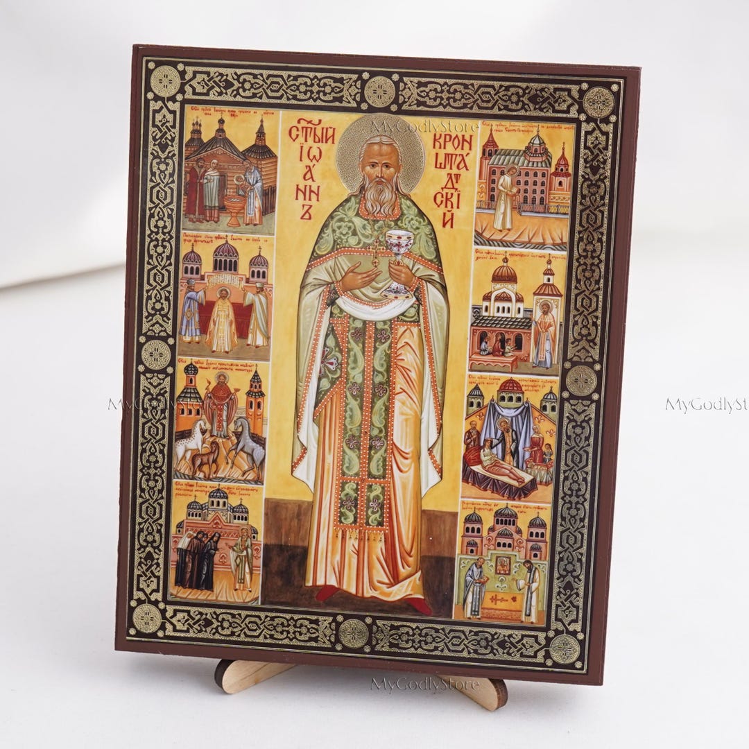 SAINT JOHN of KRONSTADT Icon, Personalized Icons, Handmade Orthodox ...
