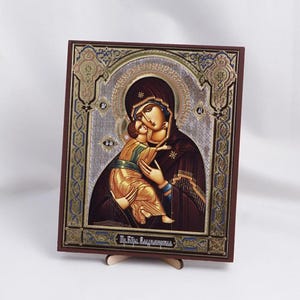 VIRGIN Of VLADIMIR Icon, Personalized Icons, Handmade Orthodox Icon Of Our Lady of Vladimir, Orthodox Icons, Religious Icons Home Decor