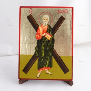 Icon Of SAINT ANDREW The APOSTLE, Christian Icons, Handmade Orthodox Icon Of Saint Andrew, Home Decor, Wood Icons, 6.7x9 inch