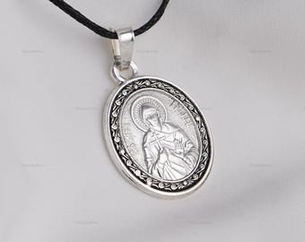 SAINT GALINA Orthodox Icon Pendant Necklace, Women Jewellery, Religious Jewellery, Jewellery Gift For Her