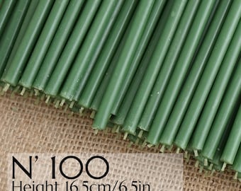 20-100 velas rituales, velas de cera verdes N100, velas ortodoxas de cera para oración, velas rituales, velas de iglesia, decoración del hogar