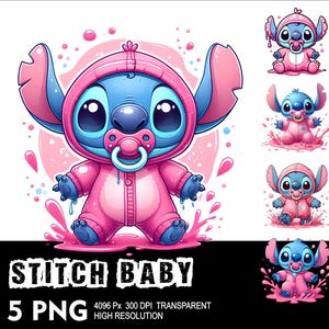 Baby Stitch 5 PNG Design High Resolution Transparent Background Design PNG Suitable for Sublimation PNG Stitch Png