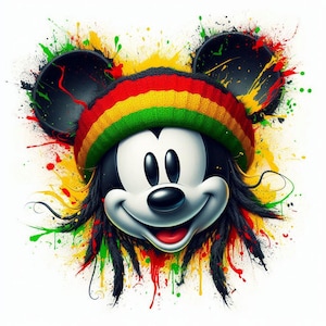 Smicky Rasta Rastafari Mickey 5 PNG Design High Resolution Transparent Background ...