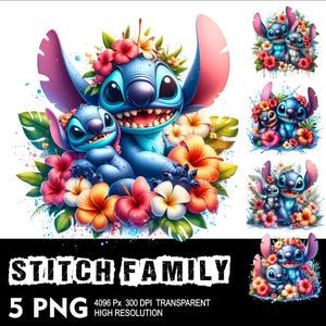 Ohana Stitch 5 PNG Design High Resolution Transparent Background Design PNG Suitable for Sublimation PNG Stitch Png