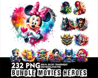 230 Heroes Characters and Movies Design High Resolution Transparent Background Design PNG Suitable for Sublimation PNG