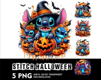 Halloween Stitch 5 PNG Projekt Wysokiej Rozdzielczości Przezroczyste Tło Projekt PNG Nadaje Się Do Sublimacji PNG Stitch Png
