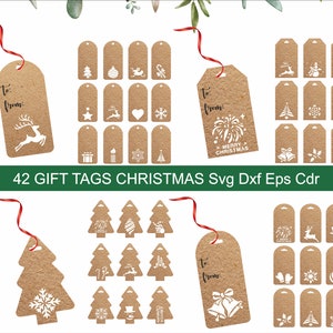 Geschenkanhänger Weihnachten SVG svgbundle für Cricut Weihnachten Geschenkanhänger druckbare Geschenkanhänger für Schnittdatei Laser-Schnitt svg Dxf Png Eps Cdr Pdf