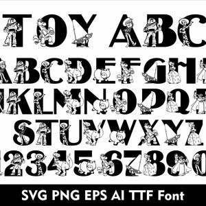 Toy Story Schriftart SVG-Spielzeug-Alphabet Buchstaben Toy Story Schriftart für Cricut SVG Eps AI TTF Schriftart Toy Story