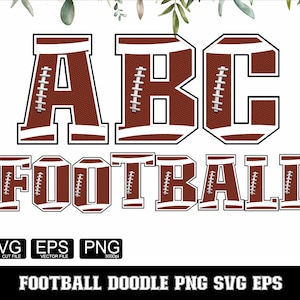 American Football Schriftart College Buchstaben Fußball Fußball Buchstaben Alphabet Fußball Doodle Sublimation Sport Alphabet PNG SVG EPS