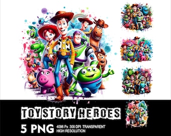 Toy Story Heros 5 PNG Design High Resolution Transparent Background Design PNG Suitable for Sublimation PNG Toy Story Png
