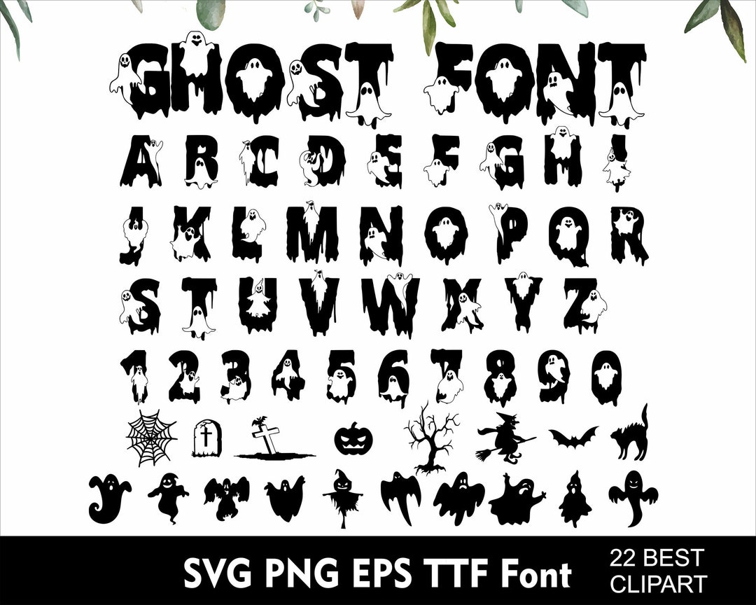 Halloween Ghost Font Halloween Ghost Letters Halloween Ghost Alphabet