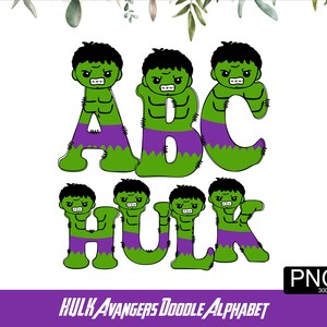 Super Hero Alphabet PNG Avanger Font Super Hero Letter Hero Doodle PNG font Kids Sublimation Font Kids Tshirt Design image 4