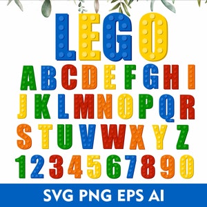 Puzzle polices brique polices Svg briques lettres Svg pour Cricut SVG, jambe police jouets brique lettre Svg Png Eps AI police
