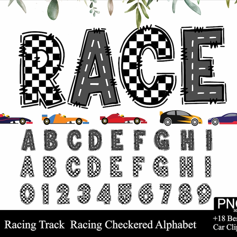 Abc Racing Font Race Number Fonts - Etsy