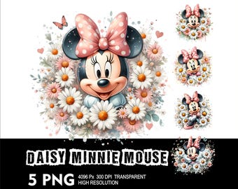 Daisy Minnie 5 png-ontwerp met hoge resolutie transparant achtergrondontwerp png-bestand Geschikt voor sublimatie muis png