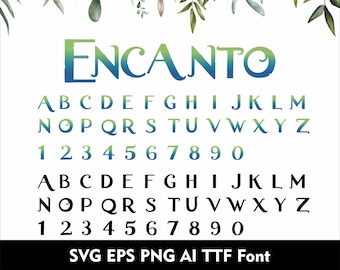 Encanto Font Svg Encanto Movie Alphabet Color Font and Back Font Encanto Alphabet SVG Eps Png TTf Font