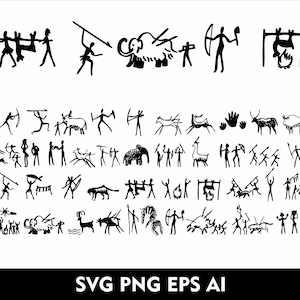 Stone Age Hieroglyph Font Svg Stone Hieroglyph  Alphabet Stone Age Letters  Font for Cricut SVG Eps AI  Font Stone Age Hieroglyph