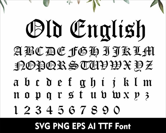 old english fonts svg  English fonts, Old english font, Old english font  tattoo