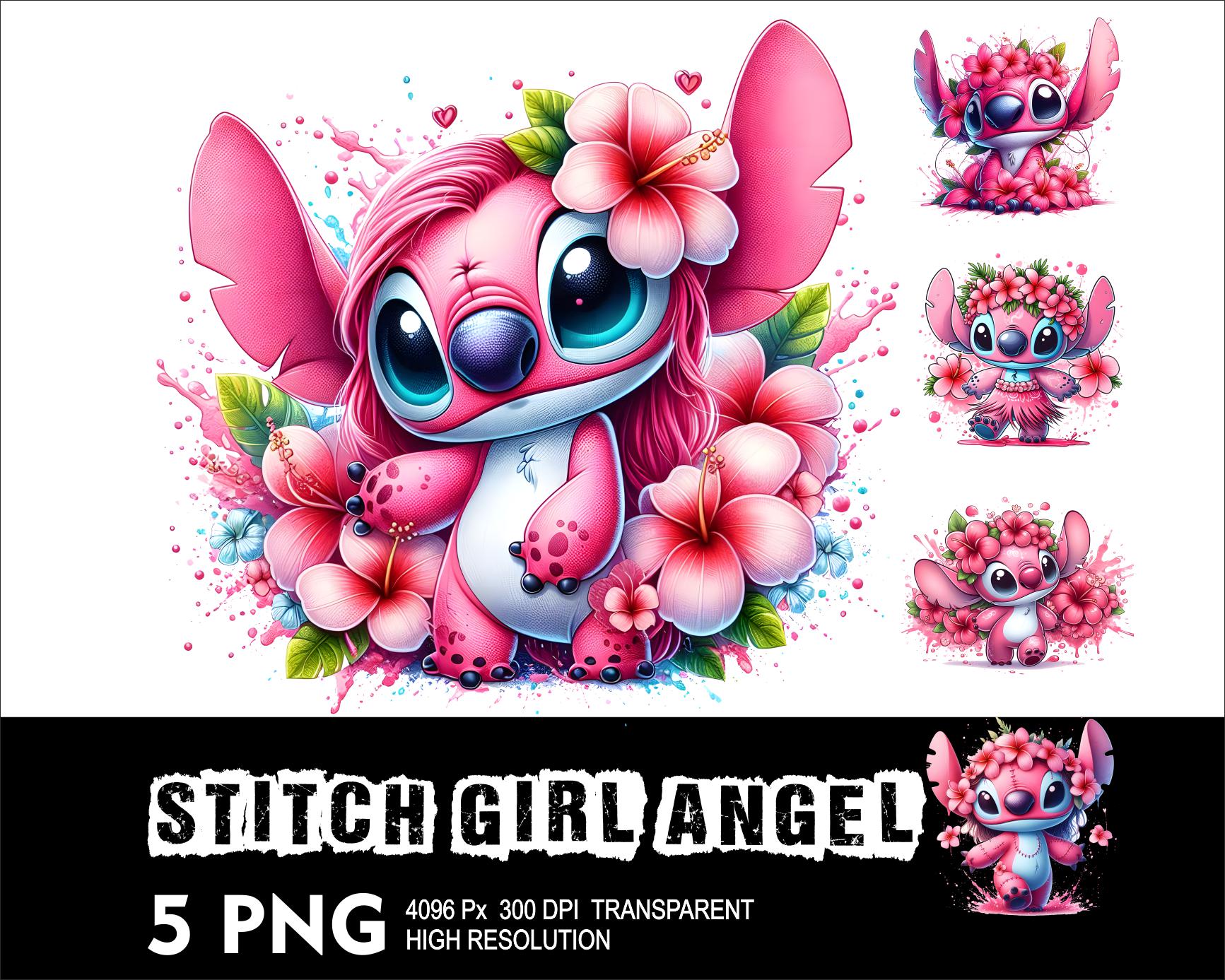 Angel Stitch 5 PNG Design High Resolution Transparent Background Design PNG Suitable for Sublimation PNG Girl Stitch Png