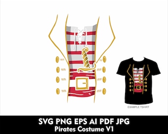 Camisa de fantasia de piratas Svg Fantasia de herói de piratas Svg Png Eps Piratas Svg Fantasia caribenha Design de camiseta Svg V1