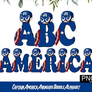 Super Hero Alphabet PNG Avanger Font Super Hero Letter Hero Doodle PNG font Kids Sublimation Font Kids Tshirt Design image 5