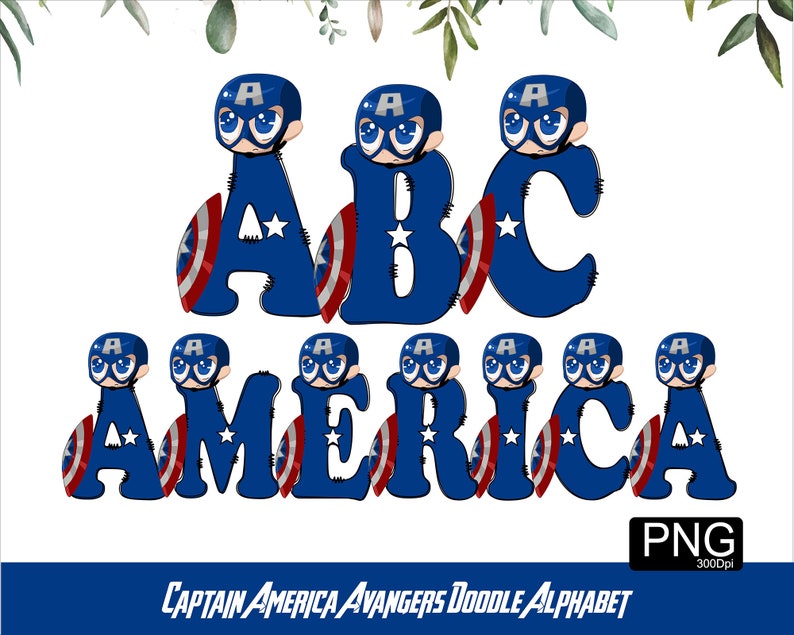 Super Hero Alphabet PNG Avanger Font Super Hero Letter Hero Doodle PNG font Kids Sublimation Font Kids Tshirt Design image 5
