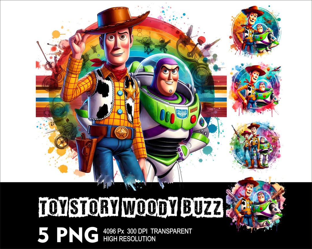 Toy Story Woody and Buzz 5 PNG Design High Resolution Transparent  Background Design PNG Suitable for Sublimation PNG Woody and Buzz Png -  Etsy Israel, image size:1080x864