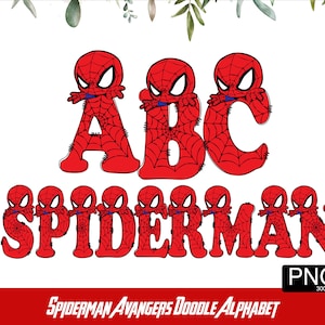 Super Hero Alphabet PNG Avanger Font Super Hero Letter Hero Doodle PNG font Kids Sublimation Font Kids Tshirt Design image 2