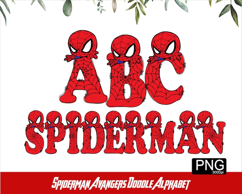 Super Hero Alphabet PNG Avanger Font Super Hero Letter Hero Doodle PNG font Kids Sublimation Font Kids Tshirt Design image 2