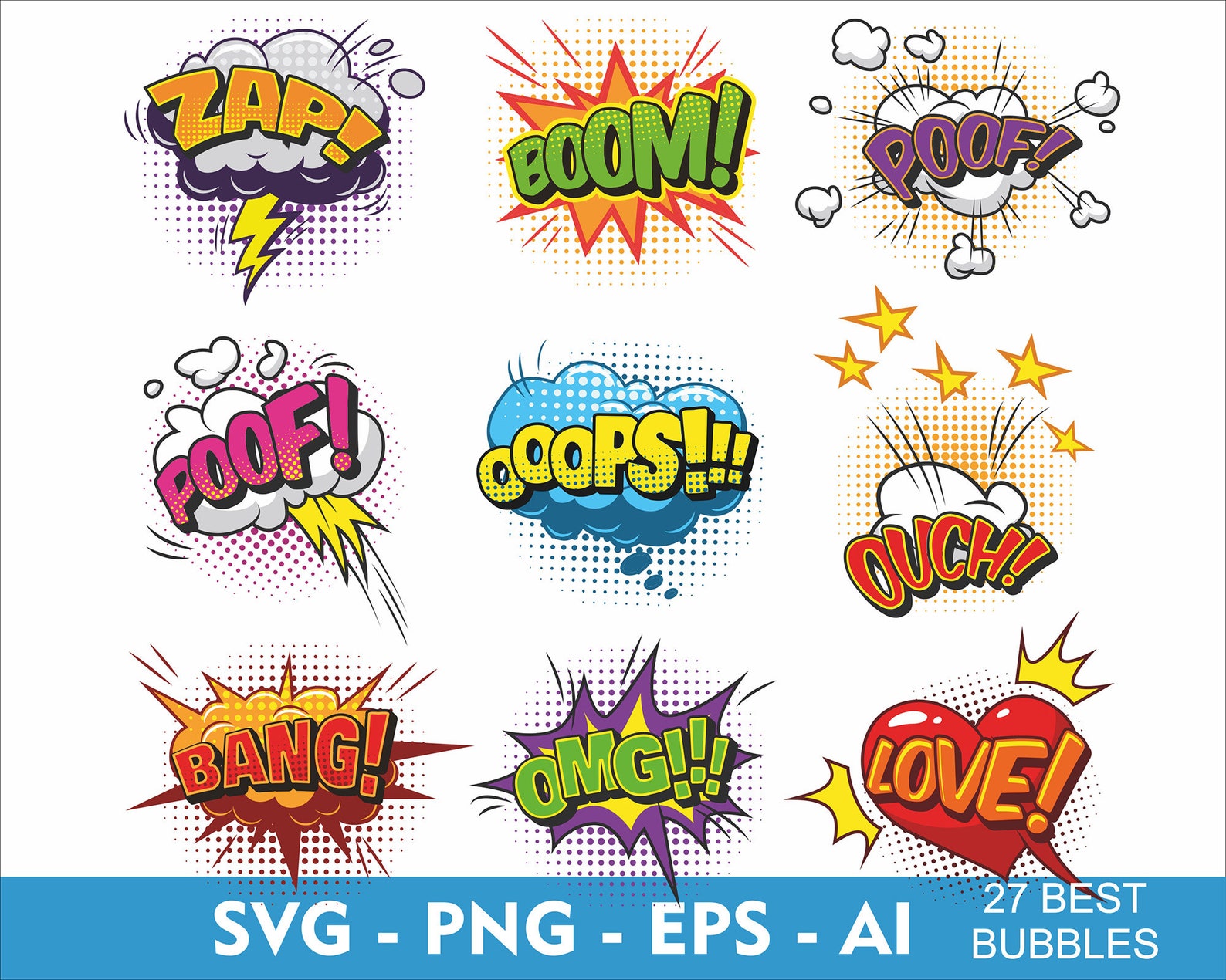 Comic Font SVG Comic Bubbles Clipart Kids Font Comic Svg Png - Etsy Canada