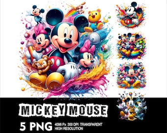 Mickey 5 PNG Design High Resolution Transparent Background Design PNG Suitable for Sublimation PNG  Mouse Png