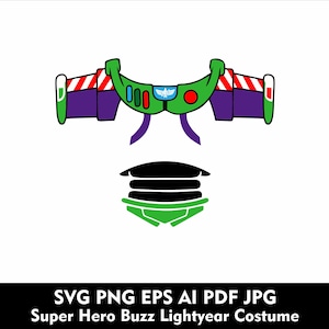 Costume Buzz l'éclair chemise Svg Toy Story Buzz Costume Svg Png Eps super-héros Buzz Svg super héros jouets tshirt V1 Design Svg