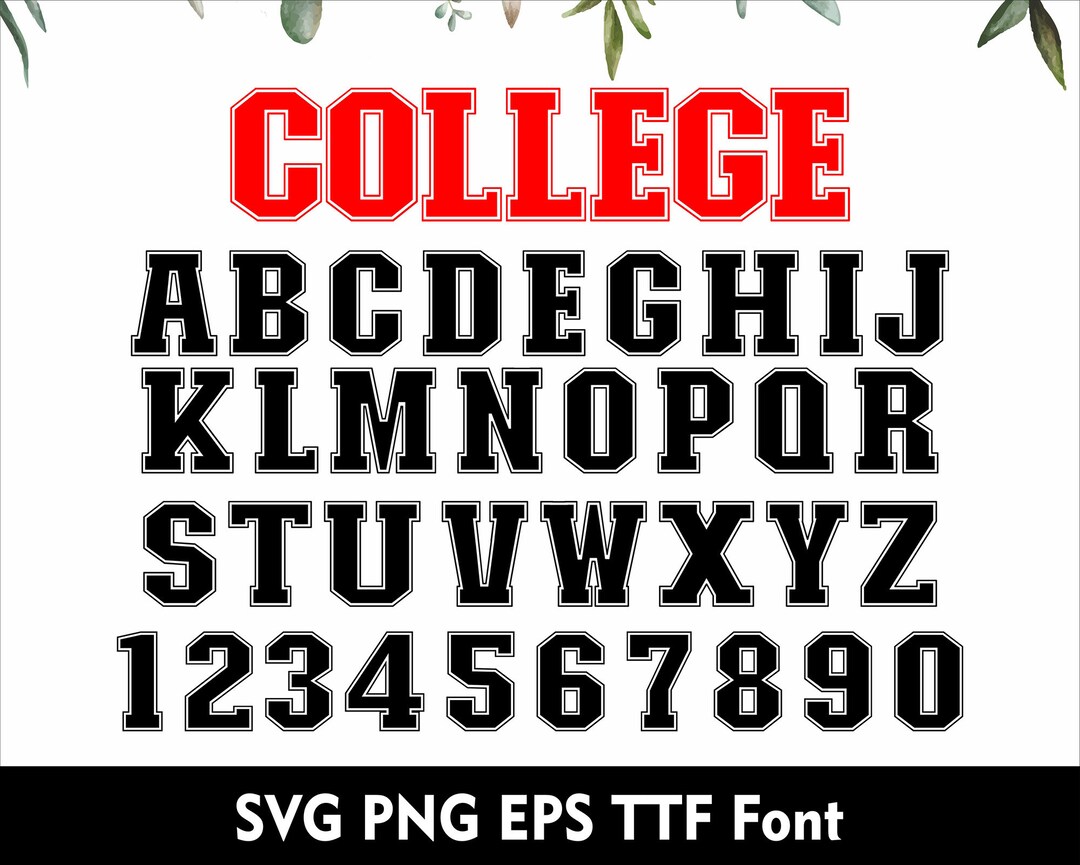 College Font Svg Varsity Font SVG Sports SVG Alphabet Varsity - Etsy ...