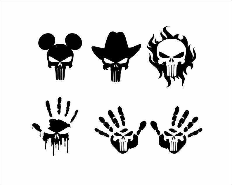 Punisher Skull Svg Bundle Punisher Tshirt Design Skull Svg Eps Png Ai Vector Skull Punisher Svg Files image 7