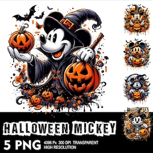 Halloween Mickey 5 PNG Design High Resolution Transparent Background Design PNG Suitable for Sublimation PNG Halloween Mouse Png