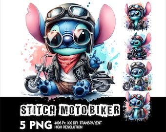 Moto Biker Stitch 5 PNG Design High Resolution Transparent Background Design PNG Suitable for Sublimation PNG Stitch Png