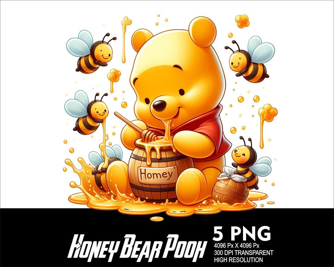 Honey Bear 5 PNG Design High Resolution Transparent Background Design ...