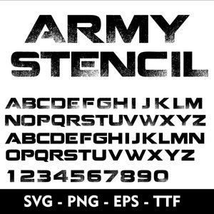 Army Stencil Alphabet SVG Army Font SVG Coalition Navy Stencil Alphabet ...