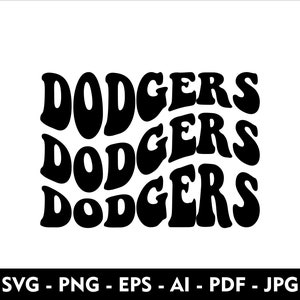 Dodgers Wavy Stacked Svg, Go Dodgers Svg, Dodgers Team, Retro Vintage  Groovy Font. Vector Cut file Cricut, Silhouette, Sticker, Pdf Png Dxf.