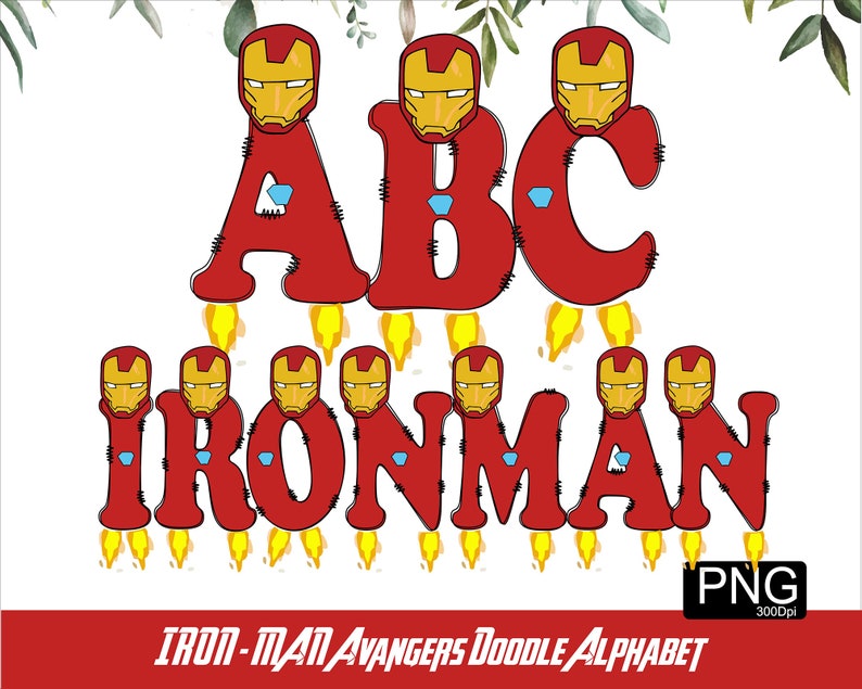 Super Hero Alphabet PNG Avanger Font Super Hero Letter Hero Doodle PNG font Kids Sublimation Font Kids Tshirt Design image 3