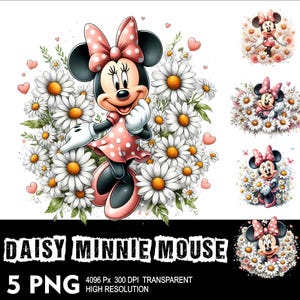 Daisy Minnie 5 PNG Design High Resolution Transparent Background Design PNG Suitable for Sublimation PNG Flowers Mouse Png